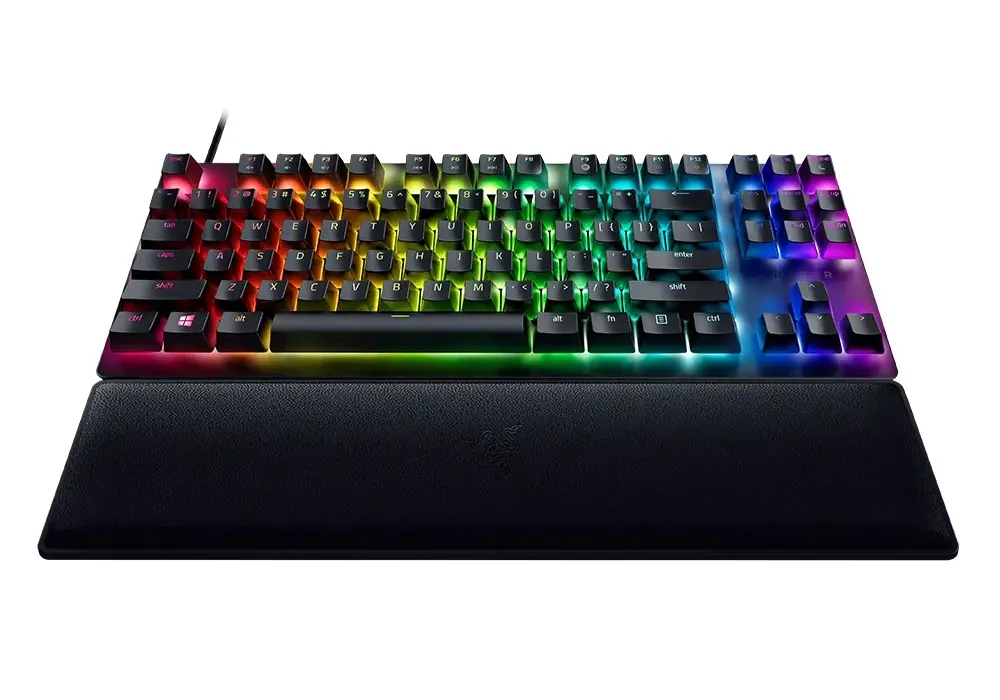 Gaming Keyboard Razer Huntsman V2, Optical Linear SW, Digital Dial,Wrist Rest, US Layout, USB, Black
