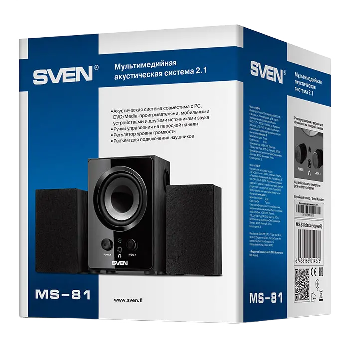 Boxe pentru calculator 2.1 SVEN MS-81, Negru