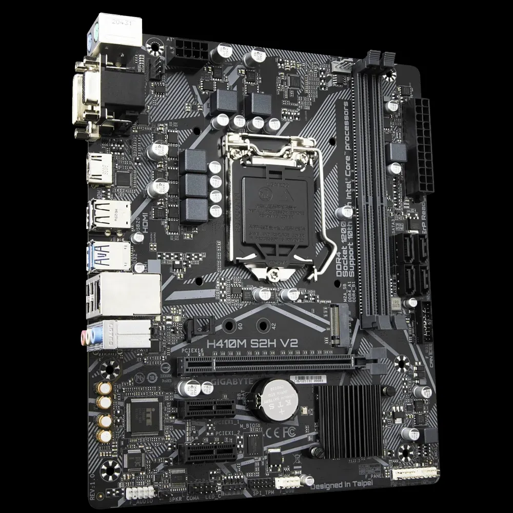 Материнская плата Gigabyte H410M S2H V2, LGA1200, Intel H470, Micro-ATX