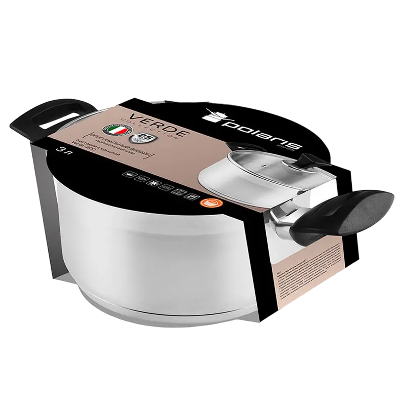 Cratiță Polaris Verde-20C, 3L, Argintiu