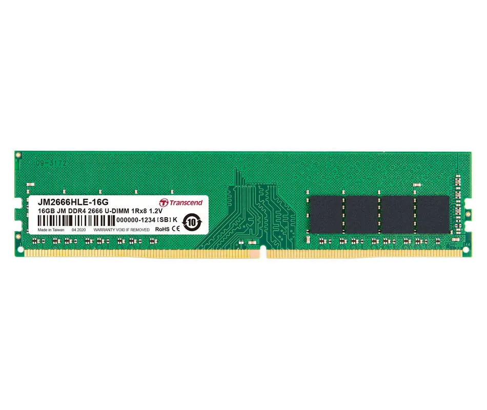 Оперативная память Transcend JM2666HLE-16G, DDR4 SDRAM, 2666 МГц, 16Гб, JM2666HLE-16G
