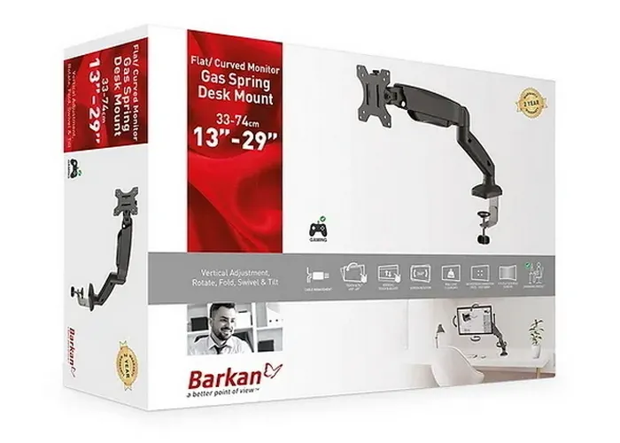 Suport birou pentru monitoare BARKAN M121P, Negru