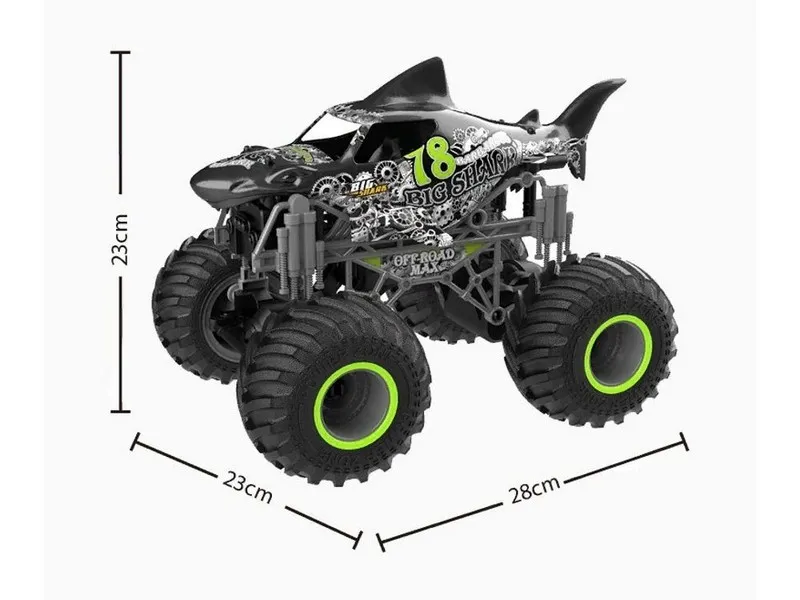 Jucărie cu telecomandă Crazon Oversize Wheel Cross-Road, 1:16, Negru/Verde (333-19164B)