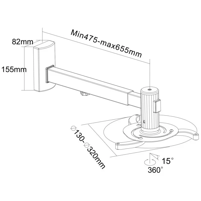 Suport pe perete Sopar Vesta, Argintiu