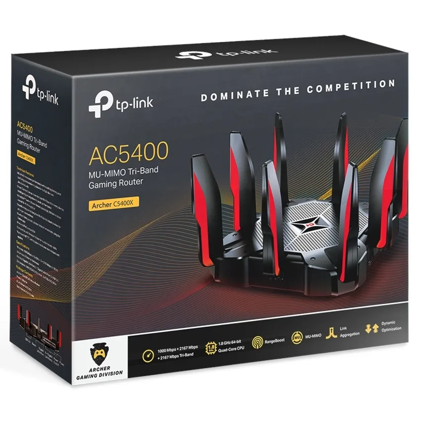 Беспроводной маршрутизатор TP-LINK Archer C5400X, Чёрный