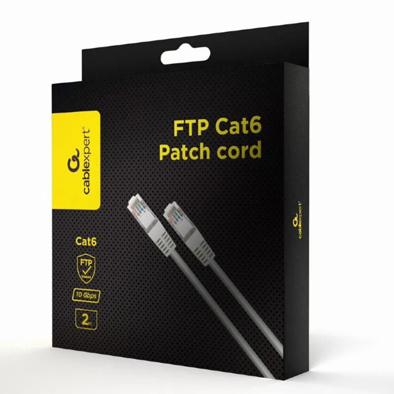 Patch cord Cablexpert PPB6-2M, Cat6 FTP , 2m, Alb