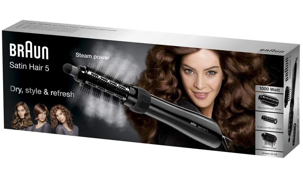 Фен-щётка Braun Satin Hair 5 AS530, 1000Вт, Чёрный