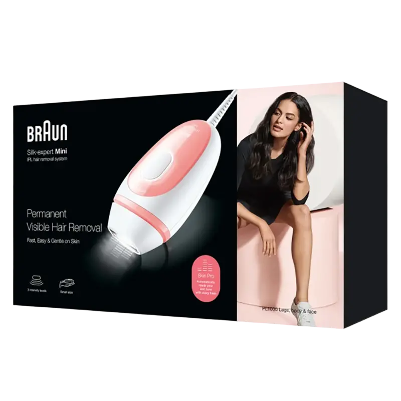 Фотоэпилятор Braun PL1000 Silk-expert Mini, Розовый | Белый