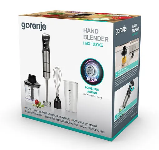Погружной блендер Gorenje HBX1000XE, Серебристый