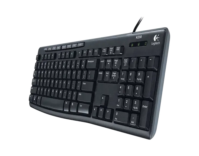 Клавиатура Logitech K200, Проводное, Чёрный