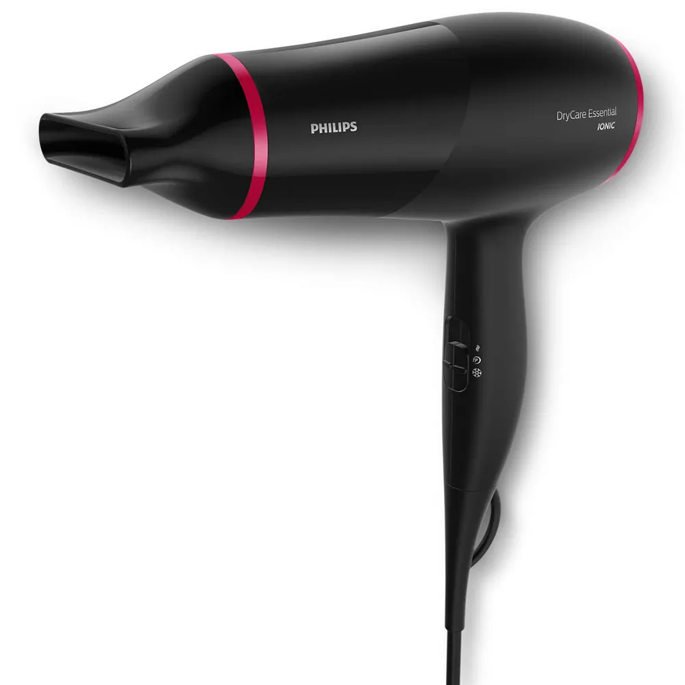 Uscător de păr Philips DryCare Essential BHD029/00, 1600 W, Negru