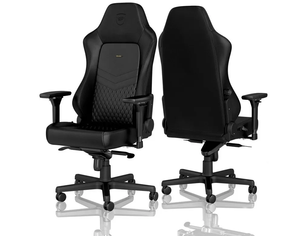 Scaun Gaming Noblechairs Hero, Piele naturală, Negru