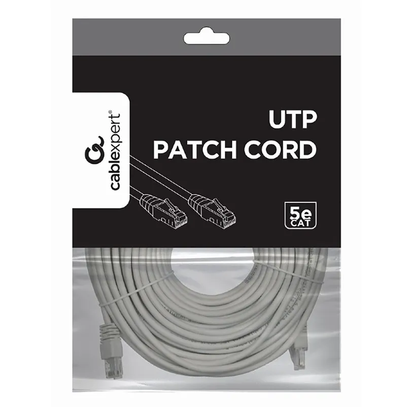 Patch cord Cablexpert PP12-30M, CAT5e UTP, 30m, Gri