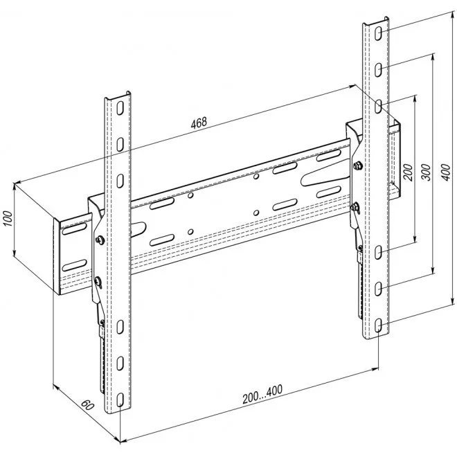 Suport înclinat pe perete KSL WMO-6241N, Negru
