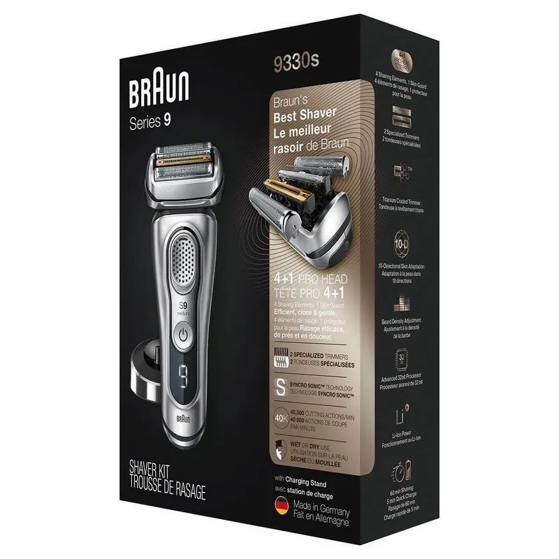 Электробритва мужская BRAUN 9330S Silver, Серебристый