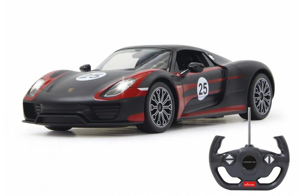 Jucărie cu telecomandă Rastar PORSCHE 918 Spyder Performance, 1:14, Negru (70770)