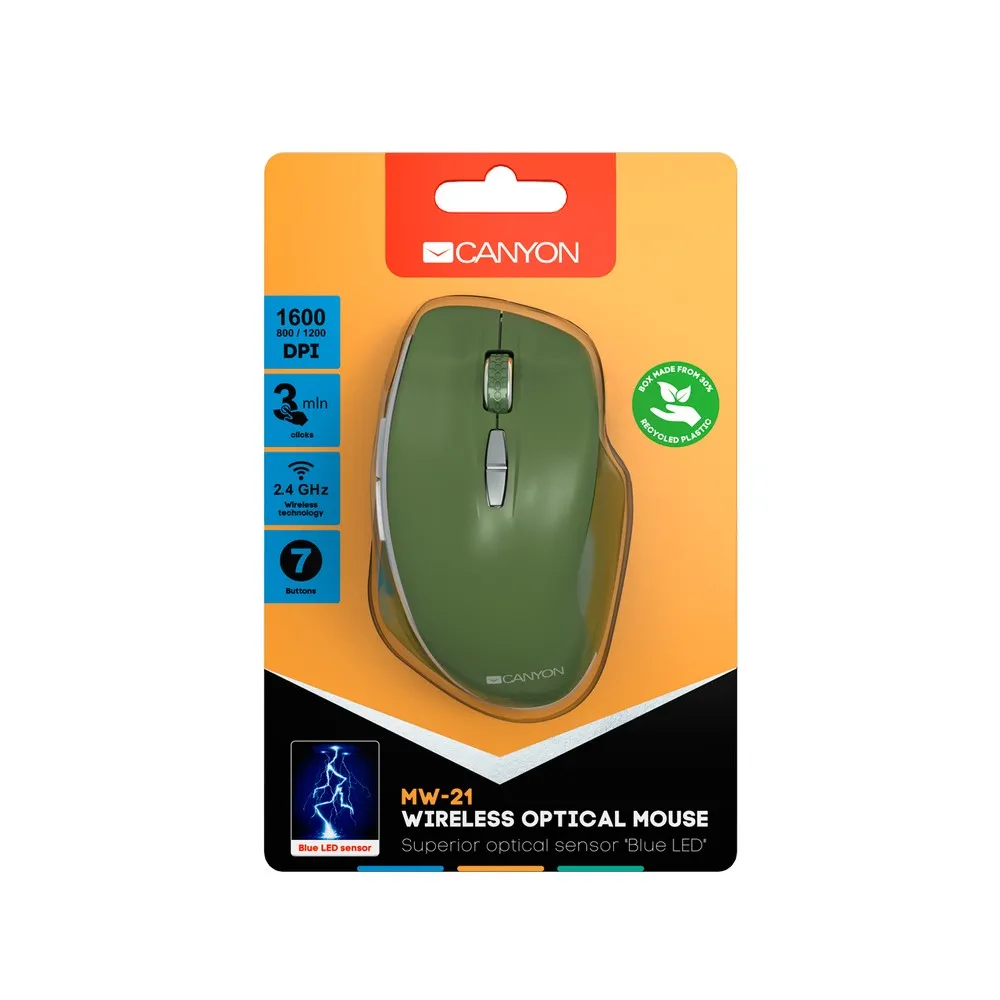 Беcпроводная мышь Canyon MW-21, Зелёный