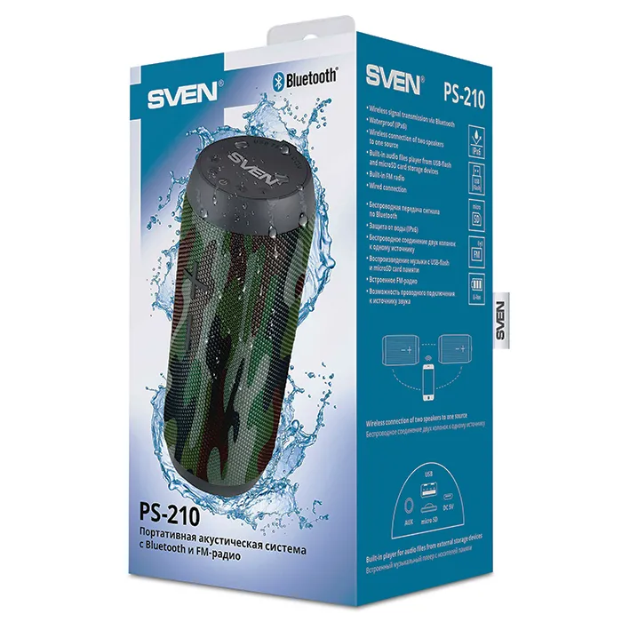 Boxă portabilă SVEN PS-210, Camuflaj