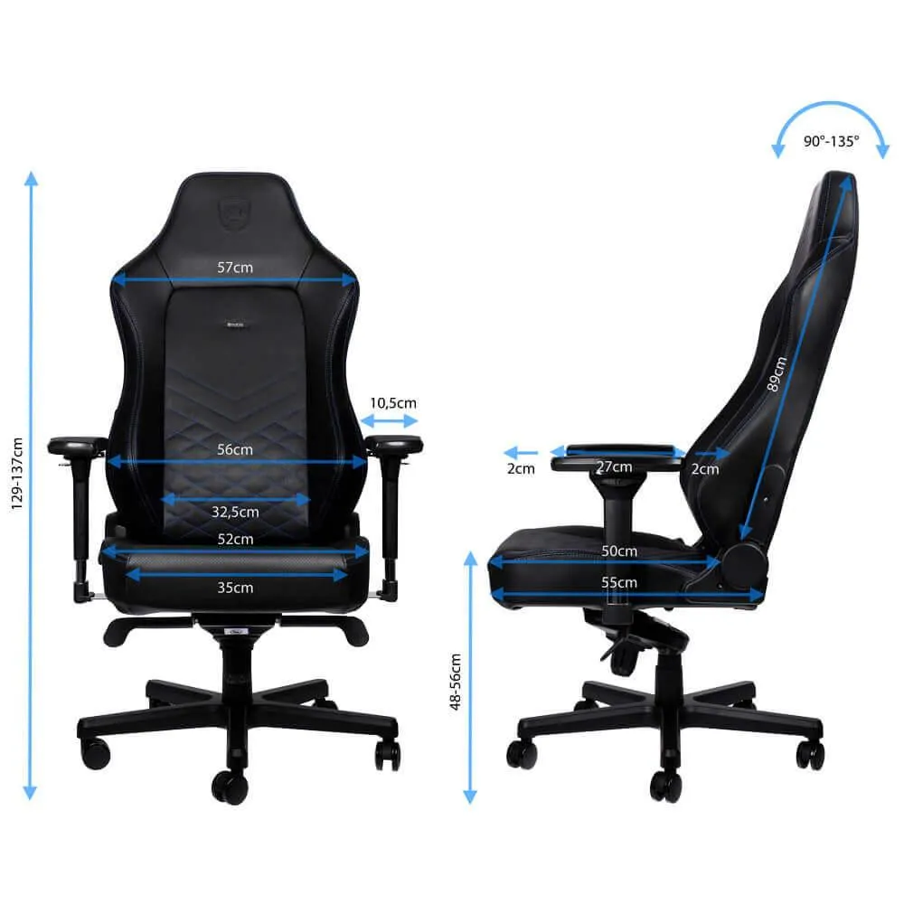 Gaming Chair Noble Hero NBL-HRO-PU-BBL Black/Blue, User max load up to 150kg / height 165-190cm