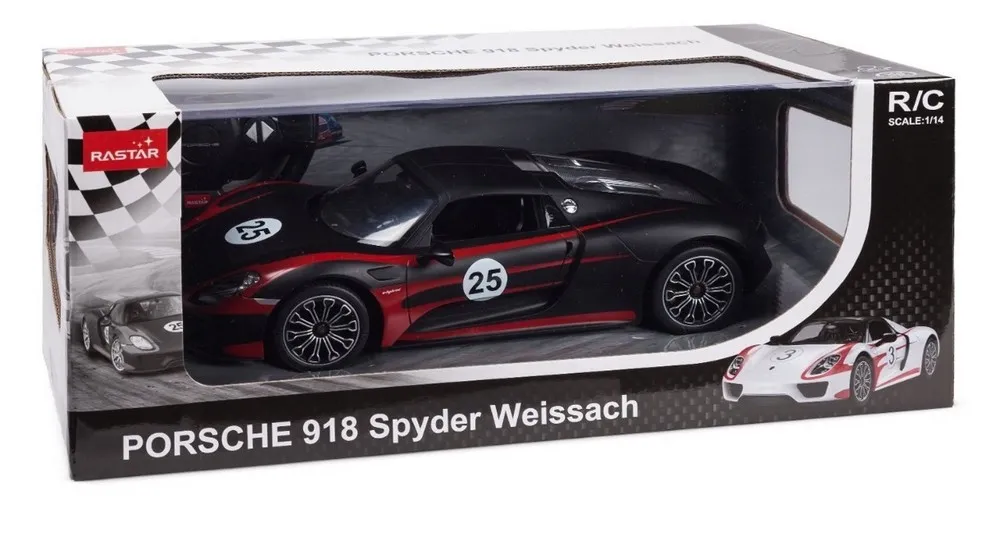 Jucărie cu telecomandă Rastar PORSCHE 918 Spyder Performance, 1:14, Negru (70770)