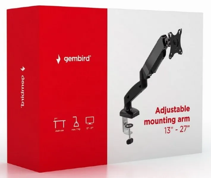 Suport birou pentru monitoare Gembird MA-DA1-01, Negru