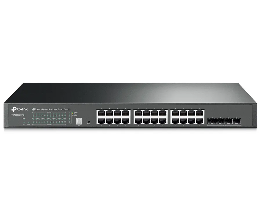 Сетевой коммутатор TP-LINK T1700G-28TQ, 24x 10/100/1000 Мбит/с, 4x 10G SFP+