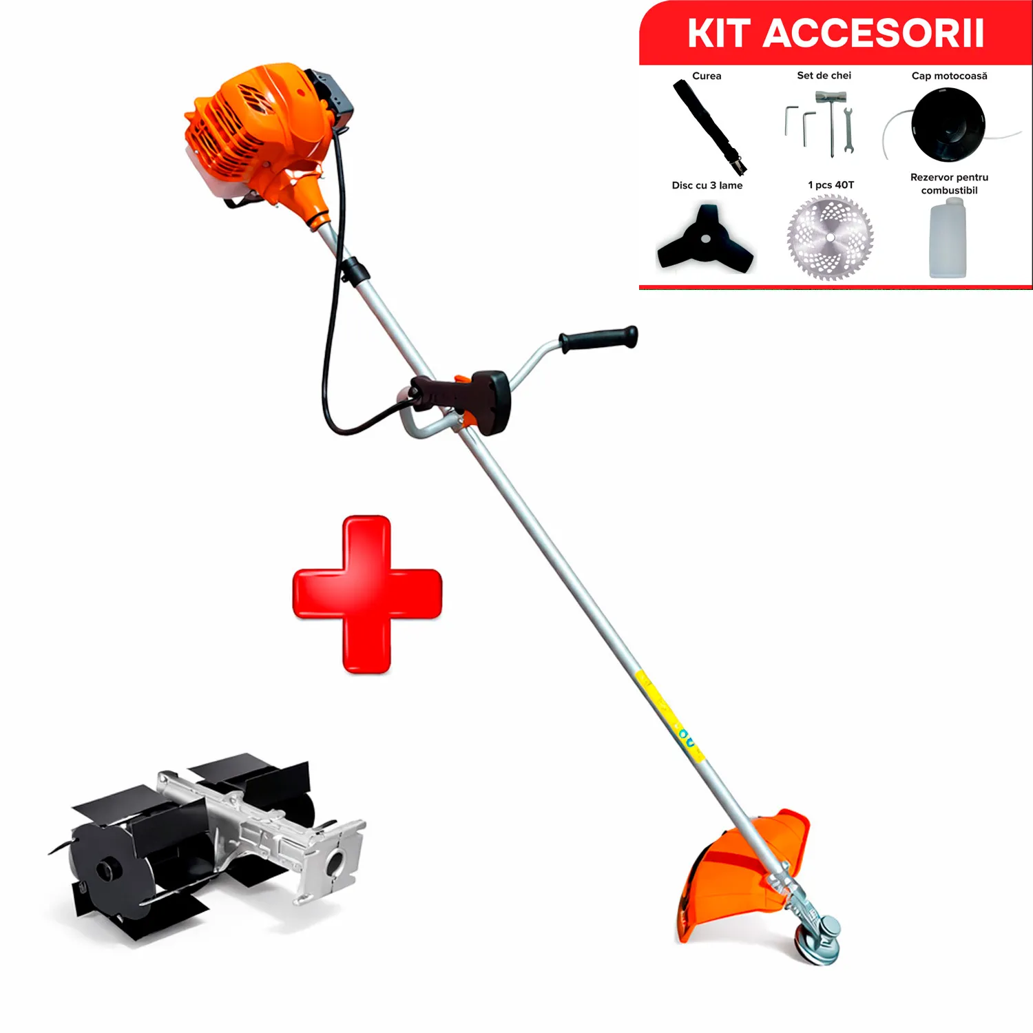 Tik Tok Motocoasa Technoworker BC 52 PRO + Cultivator motocoasa 28MM9T Technoworker