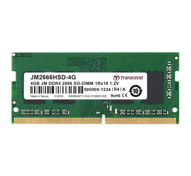 Оперативная память Transcend JM2666HSD-4G, DDR4 SDRAM, 2666 МГц, 4Гб, JM2666HSD-4G