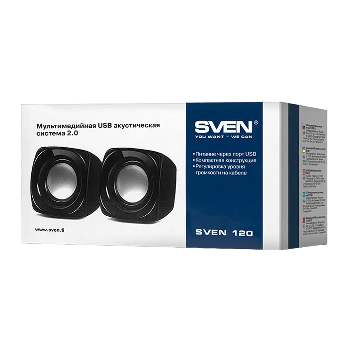 Boxe pentru calculator 2.0 SVEN "120", Negru