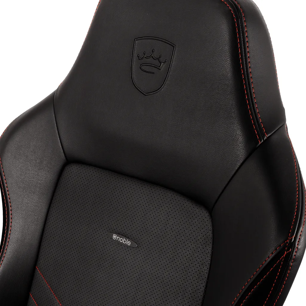 Scaun Gaming Noblechairs Hero, PU Piele, Negru/Rosu