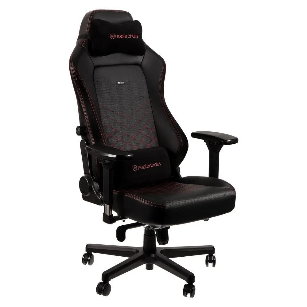Scaun Gaming Noblechairs Hero, PU Piele, Negru/Rosu