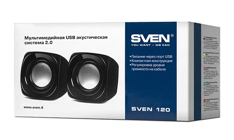 Boxe pentru calculator 2.0 SVEN "120", Negru