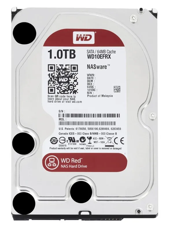 Жесткий диск Western Digital WD Red Plus, 3.5", 1 ТБ <WD10EFRX>
