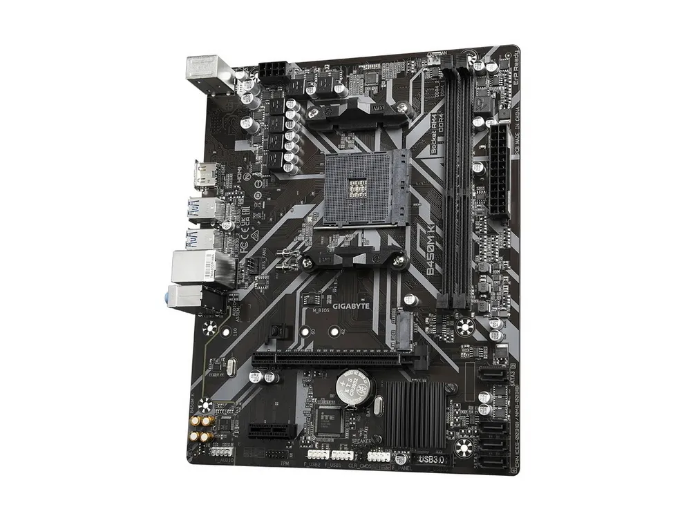 Материнская плата Gigabyte B450M K, AM4, AMD B450, Micro-ATX