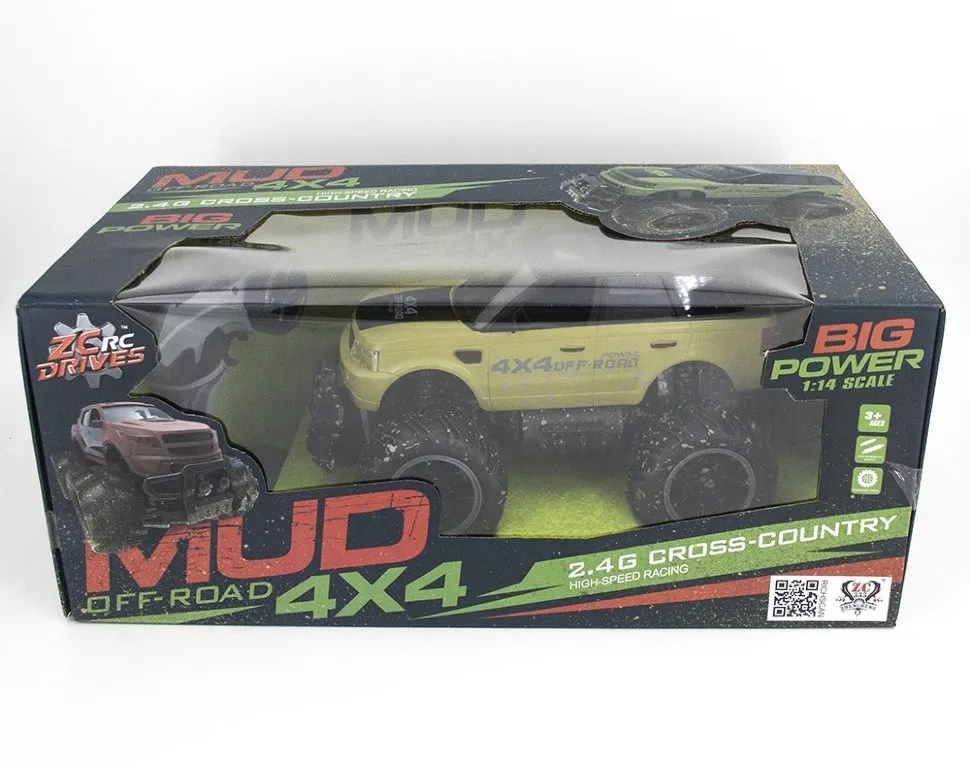 Jucărie cu telecomandă Crazon 4CH Off-Road Car, 1:14, Camuflaj (17MUD02B)