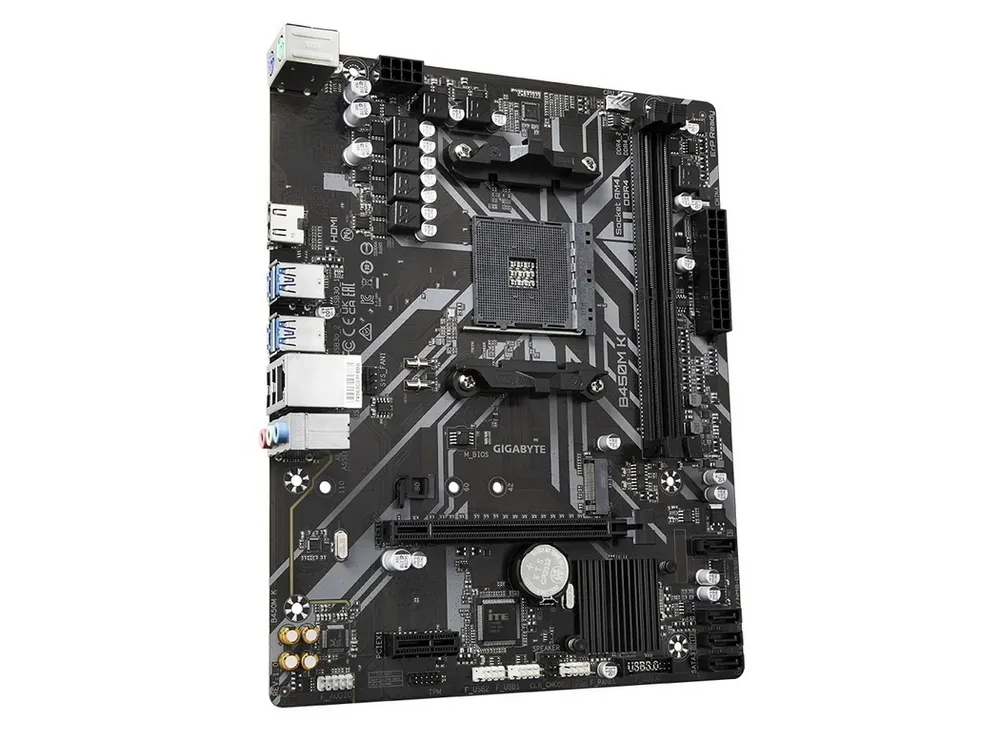Материнская плата Gigabyte B450M K, AM4, AMD B450, Micro-ATX