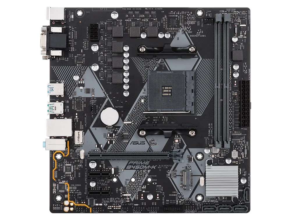 Материнская плата Gigabyte B450M K, AM4, AMD B450, Micro-ATX