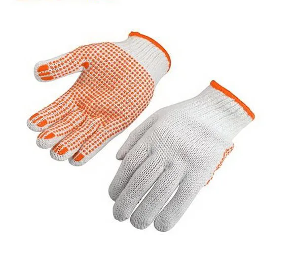 Manusi de lucru Wokin 10 XL tricotate cu buline din PVC 12 buc/set