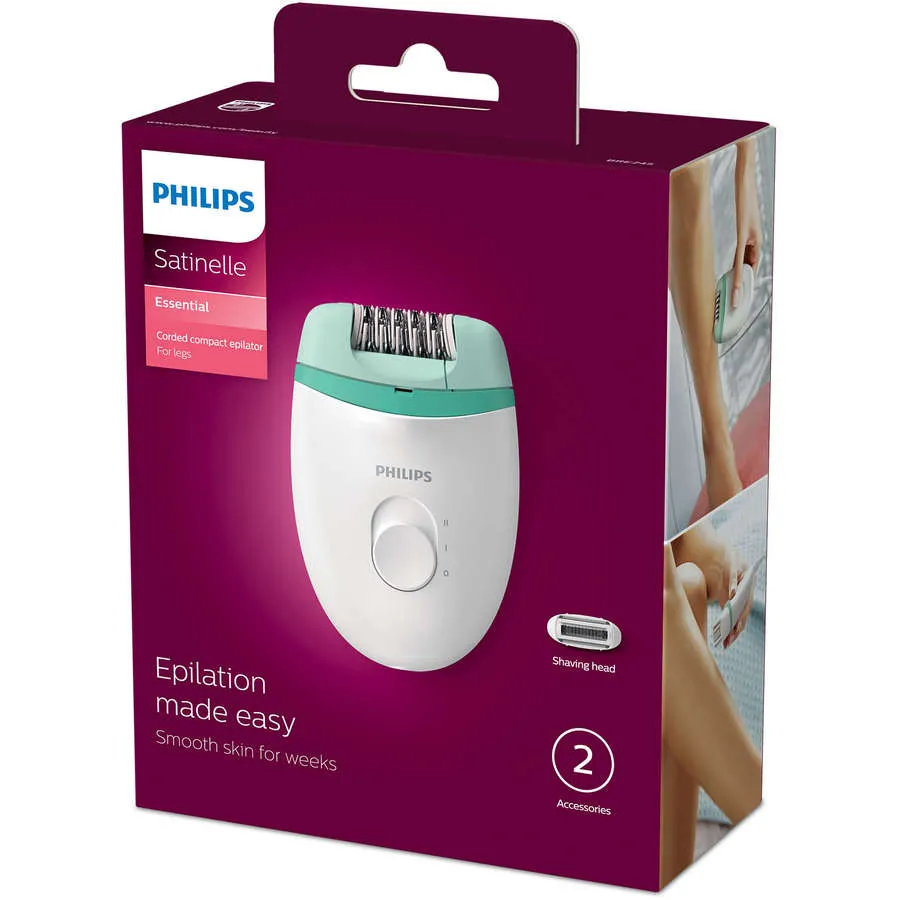 Epilator PHILIPS BRE245/00, Alb/Verde