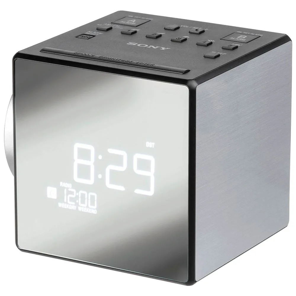 SONY ICF-C1PJ, Gray, Clock Radio with Time Projector, AM/FM