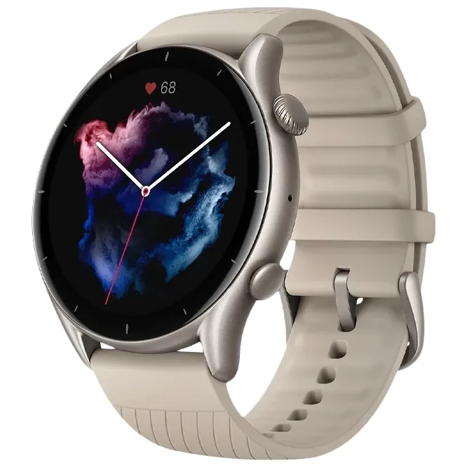 Ceas inteligent Xiaomi Amazfit GTR 3, Carcasă din aluminiu de culoare gri cu bandă din silicon gri