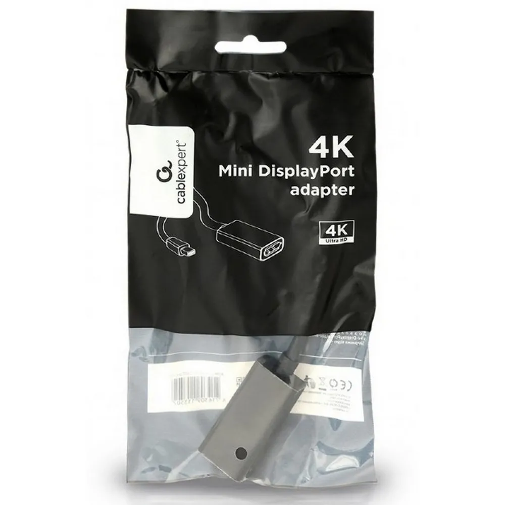 Adaptor Video Cablexpert A-mDPM-DPF4K-01, MiniDP (M) - DisplayPort (F), 0,15m, Negru