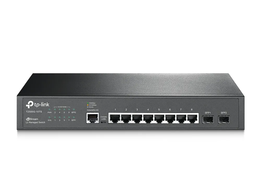 Сетевой коммутатор TP-LINK T2500G-10TS, 8x 10/100/1000 Мбит/с