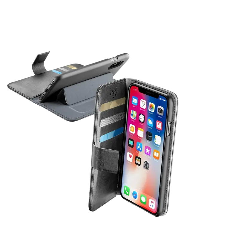 Husă tip carte Cellularline iPhone XS/X - Case, Negru