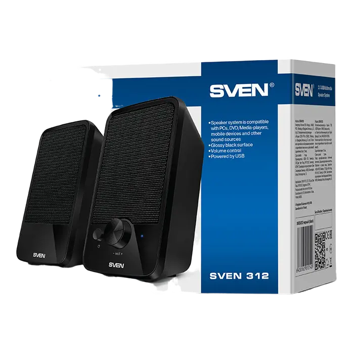 Boxe pentru calculator 2.0 SVEN "312", Negru