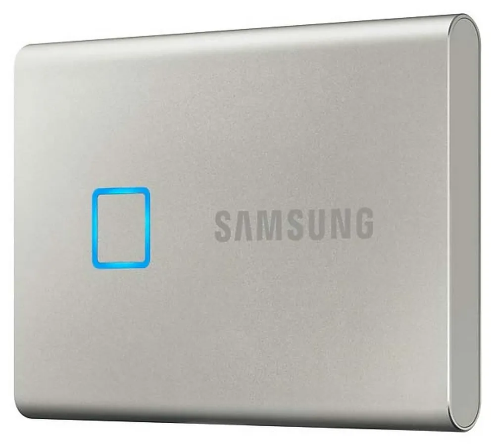 Внешний портативный SSD накопитель Samsung Portable SSD T7 Touch,  2 TB, Серебристый (MU-PC2T0S/WW)