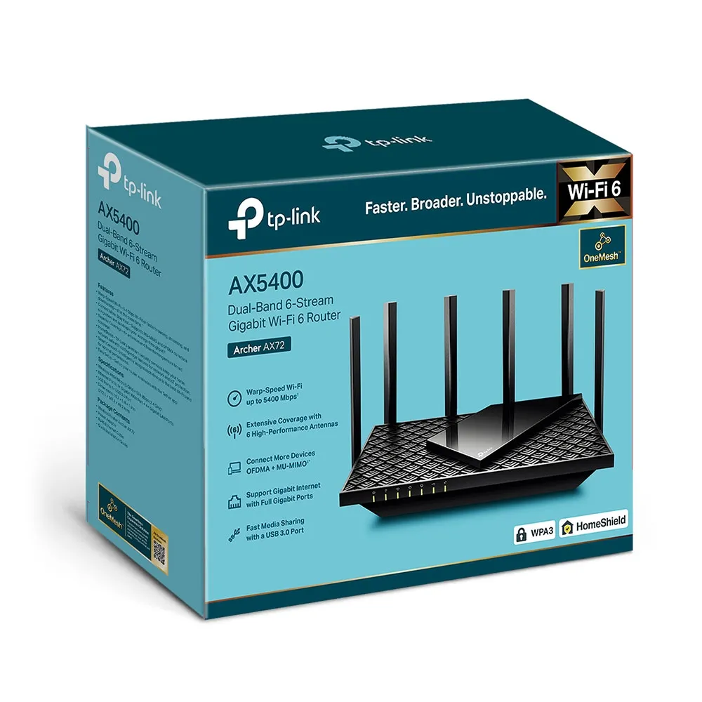 Беспроводной маршрутизатор TP-LINK Archer AX72, Чёрный