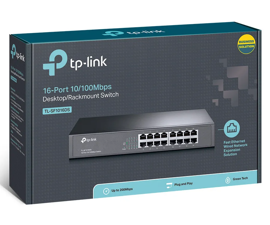 Сетевой коммутатор TP-LINK TL-SF1016DS, 16 x 10/100Mbps