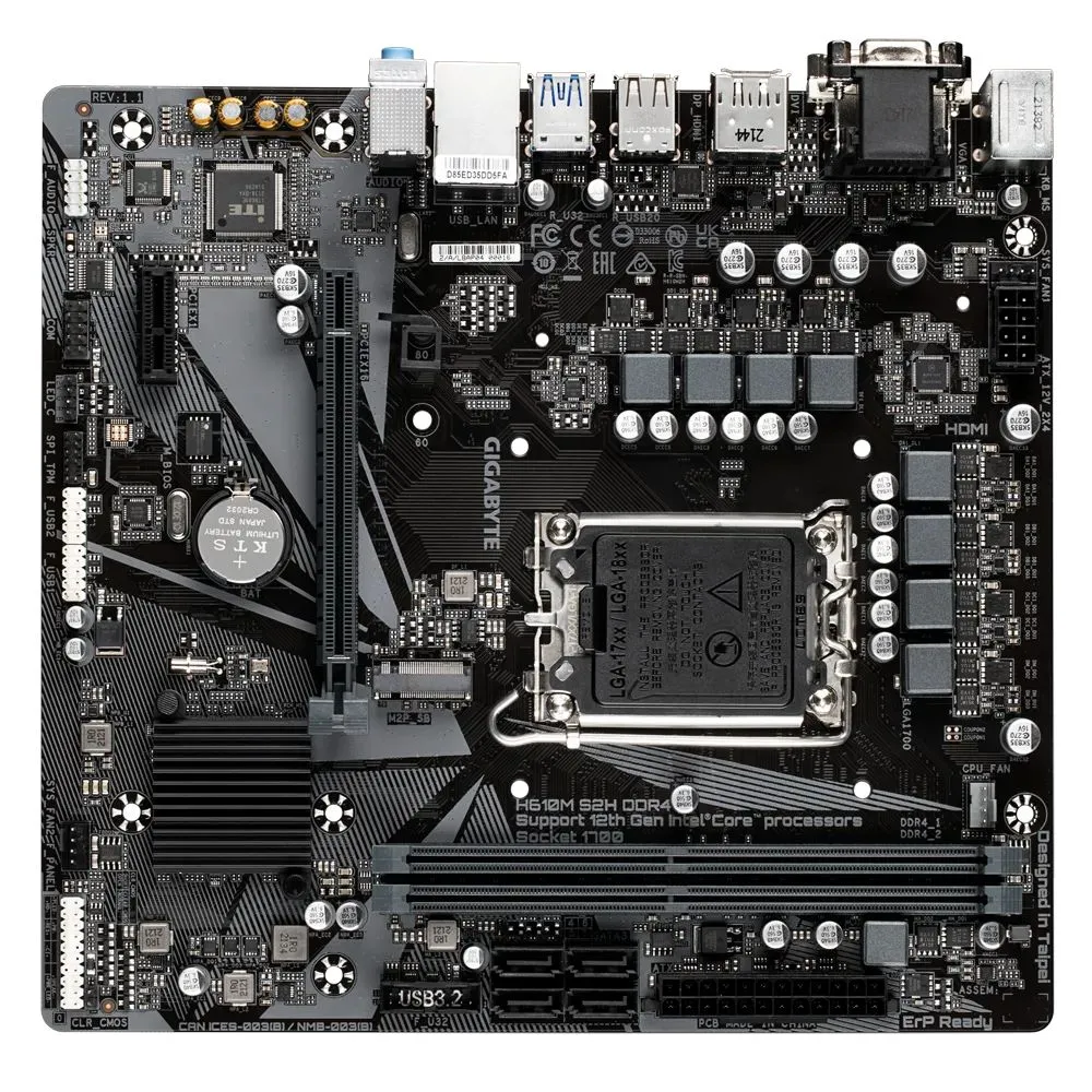 Placă de bază Gigabyte H610M S2H DDR4, LGA1700, Intel H610, Micro-ATX