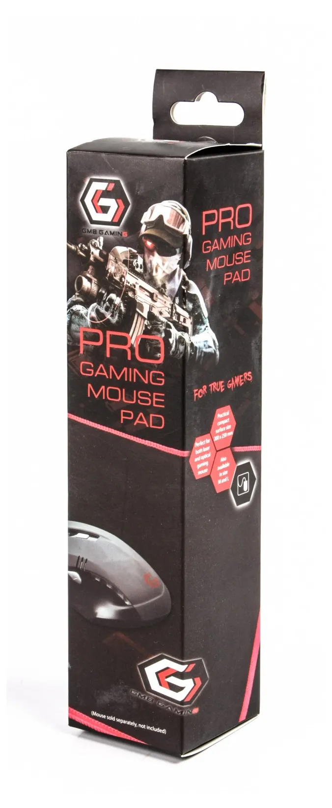 Mouse Pad pentru jocuri Gembird MP-GAMEPRO, Medium, Negru/Roșu